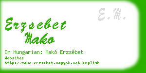 erzsebet mako business card
